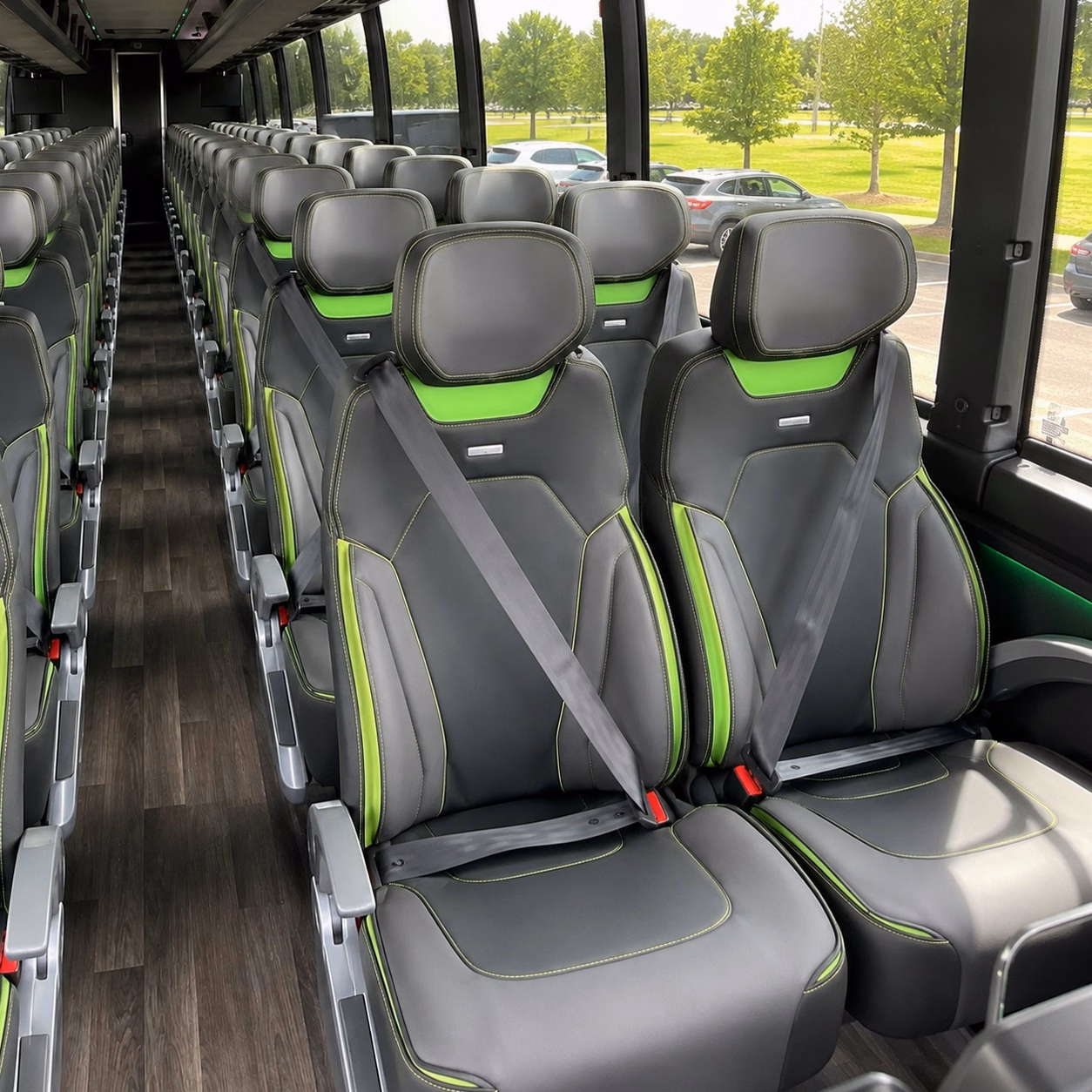 56 passenger charter bus interior